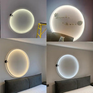 New Modern Led Black Gold Circle Wall Lamp Bedroom Decoration Led Wall Lamp Living Room Background Wall Light Wall Lamp