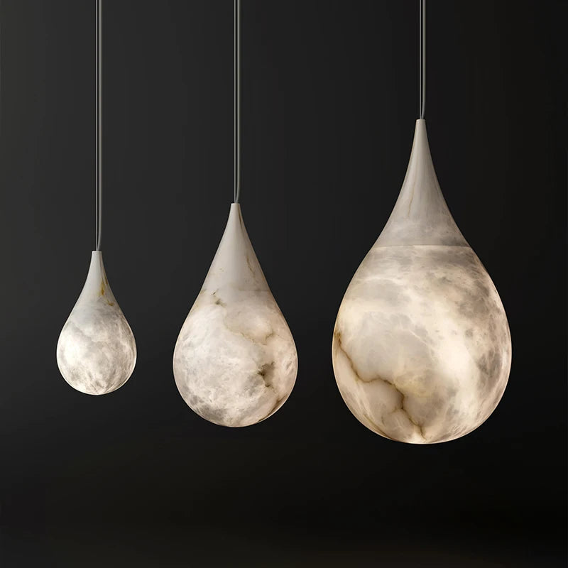 New Postmodern American Design Alabaster Raindrop Pendant Lighting Minimalist style lighting for bedrooms and restaurants