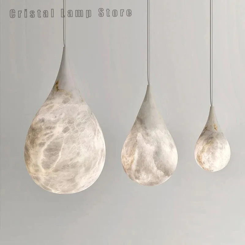 New Postmodern American Design Alabaster Raindrop Pendant Lighting Minimalist style lighting for bedrooms and restaurants