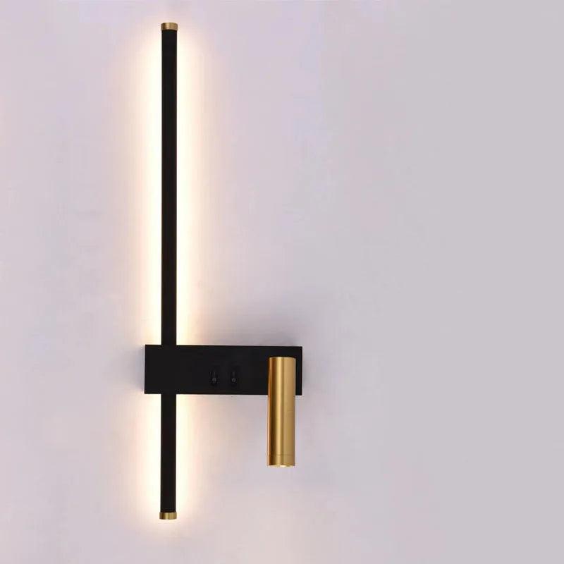 New Reading With Switch Minimalist Wall Lamps Bedroom Bedside Strip Lights Nordic 2023 Master Bedroom Line Background Wall Lamps