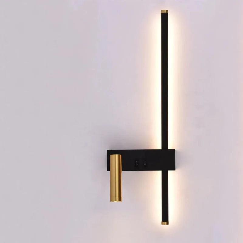 New Reading With Switch Minimalist Wall Lamps Bedroom Bedside Strip Lights Nordic 2023 Master Bedroom Line Background Wall Lamps