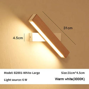 New Rotatable Wall Lamp Nordic Solid Wood LED Wall Light Simple Bedside Study Reading Adjustable Lighting Home Decor Lamps