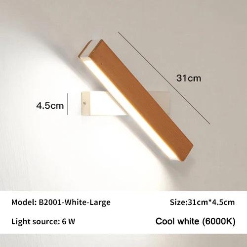 New Rotatable Wall Lamp Nordic Solid Wood LED Wall Light Simple Bedside Study Reading Adjustable Lighting Home Decor Lamps