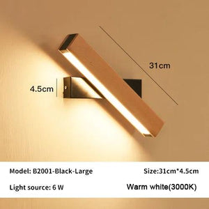 New Rotatable Wall Lamp Nordic Solid Wood LED Wall Light Simple Bedside Study Reading Adjustable Lighting Home Decor Lamps