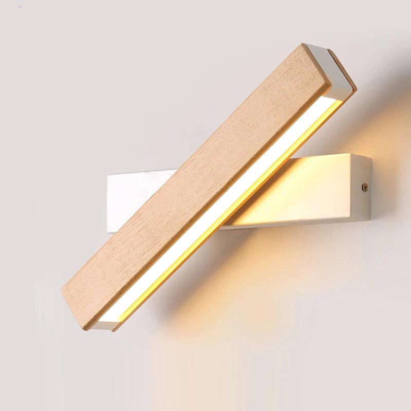 New Rotatable Wall Lamp Nordic Solid Wood LED Wall Light Simple Bedside Study Reading Adjustable Lighting Home Decor Lamps