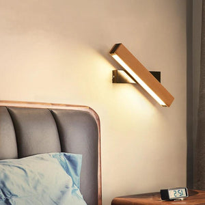 New Rotatable Wall Lamp Nordic Solid Wood LED Wall Light Simple Bedside Study Reading Adjustable Lighting Home Decor Lamps