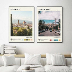 New York Hawaii Los Angeles Florence Amsterdam Southern California Cityscape Prints Travel Canvas Poster Living Room Wall Decor