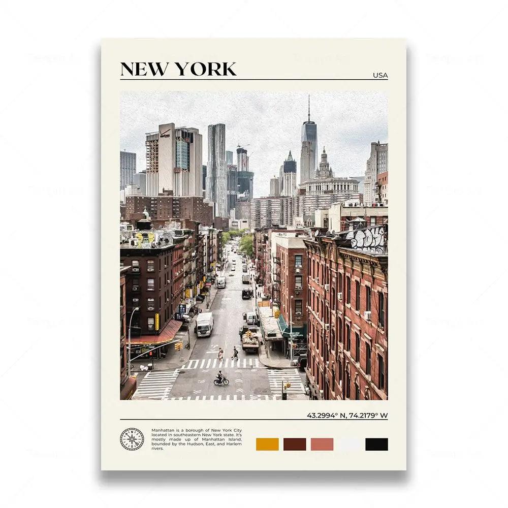 New York Hawaii Los Angeles Florence Amsterdam Southern California Cityscape Prints Travel Canvas Poster Living Room Wall Decor