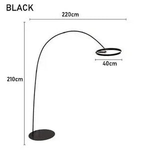 Nordic Circle Fishing Floor Lamp Modern LED Wrought Iron Art Luminaires for Living Room Bedroom Sofa Home Decor Standing Light