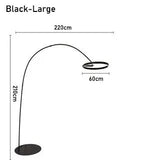 Nordic Circle Fishing Floor Lamp Modern LED Wrought Iron Art Luminaires for Living Room Bedroom Sofa Home Decor Standing Light