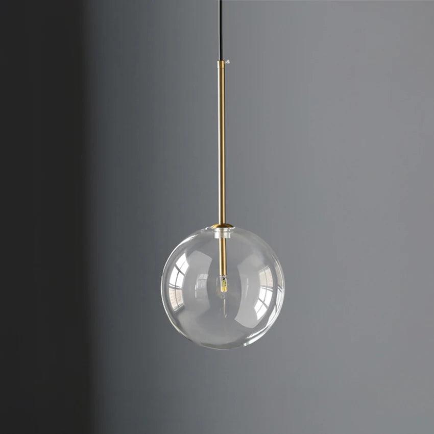 Nordic Clear Glass Pendant Lights Modern cafe bar Glass Ball Pendant Lamp Dining Room Kitchen fixtures Hanging Lamp Suspension