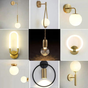 Nordic Creative LED Luxury Wall lamp Living room Metal Fashion Modern Minimalist Bedside Wall light Bedroom Fixtures Lighting