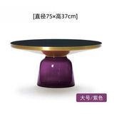 Nordic Designer Coffee Tables Round Glass Living Room Hospitality Side Table Transparent Unique Mesa De Centro Bedroom Furniture