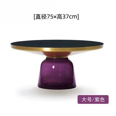 Nordic Designer Coffee Tables Round Glass Living Room Hospitality Side Table Transparent Unique Mesa De Centro Bedroom Furniture