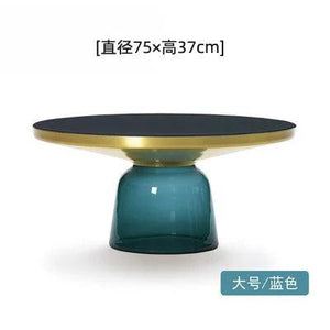 Nordic Designer Coffee Tables Round Glass Living Room Hospitality Side Table Transparent Unique Mesa De Centro Bedroom Furniture