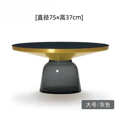 Nordic Designer Coffee Tables Round Glass Living Room Hospitality Side Table Transparent Unique Mesa De Centro Bedroom Furniture