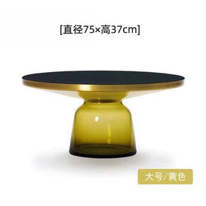 Nordic Designer Coffee Tables Round Glass Living Room Hospitality Side Table Transparent Unique Mesa De Centro Bedroom Furniture