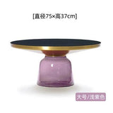 Nordic Designer Coffee Tables Round Glass Living Room Hospitality Side Table Transparent Unique Mesa De Centro Bedroom Furniture