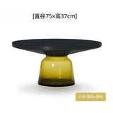 Nordic Designer Coffee Tables Round Glass Living Room Hospitality Side Table Transparent Unique Mesa De Centro Bedroom Furniture