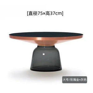 Nordic Designer Coffee Tables Round Glass Living Room Hospitality Side Table Transparent Unique Mesa De Centro Bedroom Furniture