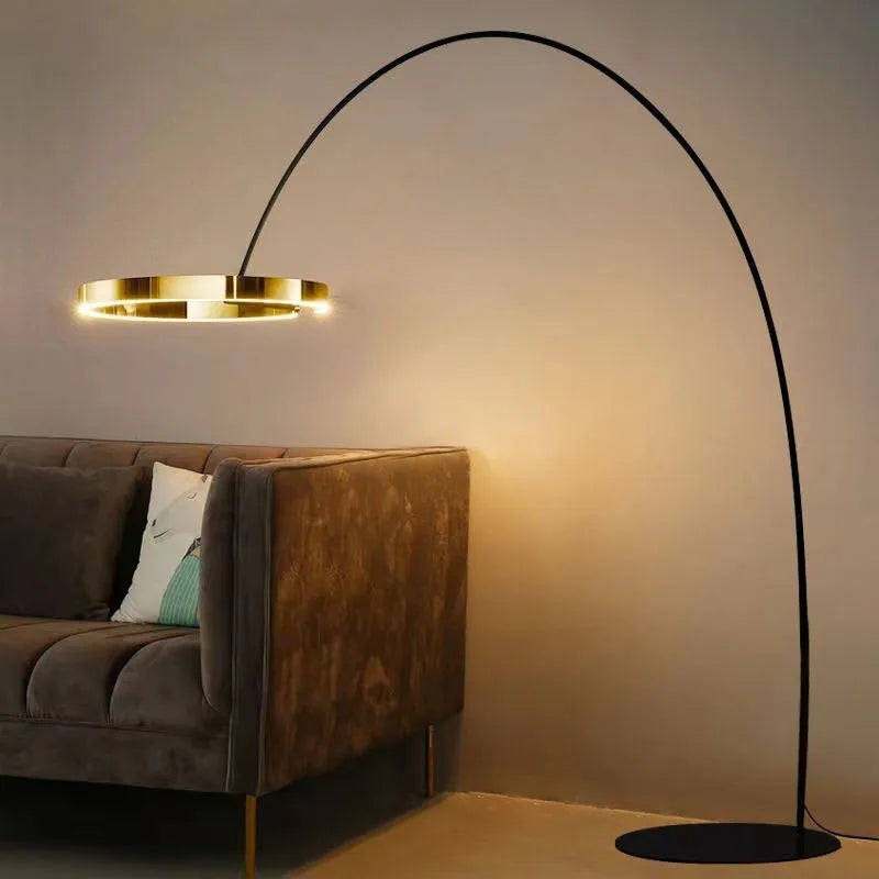 Nordic Designer Led Floor Lamp Simple Living Room High-end Art Curved Room Decoration Stand In Light Fishing Floor Lamp