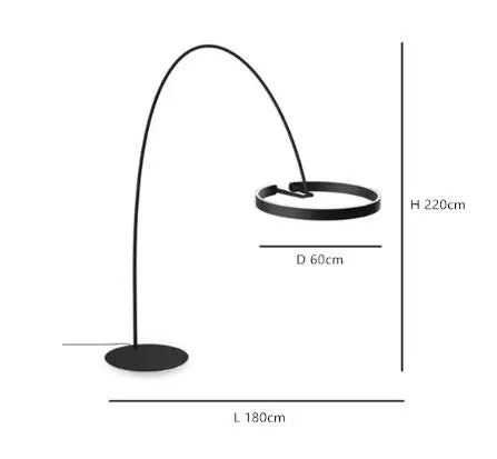 Nordic Designer Led Floor Lamp Simple Living Room High-end Art Curved Room Decoration Stand In Light Fishing Floor Lamp