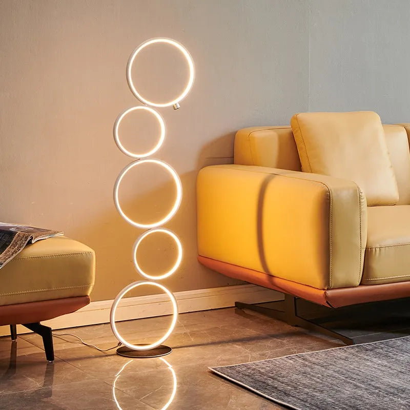 Nordic Floor Lamp Simple Modern Living Room Sofa Bedroom Bedside Lamp Creative Led Round Ins Net Red Decorative Lamp