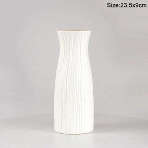 Nordic Flower Vase Imitation Ceramic Plastic Flower Vase Pot Home Living Room Desktop Decoration Wedding Centerpiece Arrangement