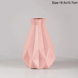 Nordic Flower Vase Imitation Ceramic Plastic Flower Vase Pot Home Living Room Desktop Decoration Wedding Centerpiece Arrangement