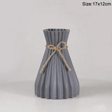 Nordic Flower Vase Imitation Ceramic Plastic Flower Vase Pot Home Living Room Desktop Decoration Wedding Centerpiece Arrangement