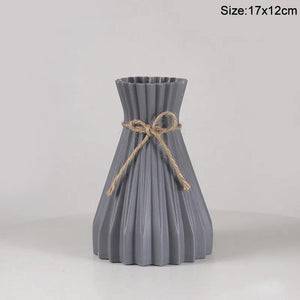 Nordic Flower Vase Imitation Ceramic Plastic Flower Vase Pot Home Living Room Desktop Decoration Wedding Centerpiece Arrangement