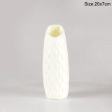 Nordic Flower Vase Imitation Ceramic Plastic Flower Vase Pot Home Living Room Desktop Decoration Wedding Centerpiece Arrangement