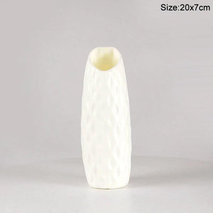 Nordic Flower Vase Imitation Ceramic Plastic Flower Vase Pot Home Living Room Desktop Decoration Wedding Centerpiece Arrangement