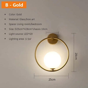 Nordic Glass Ball LED Simple White Simple Wall Lamp For Living Room Bedroom Interior Wall Lighting Fixture Wall Decorations