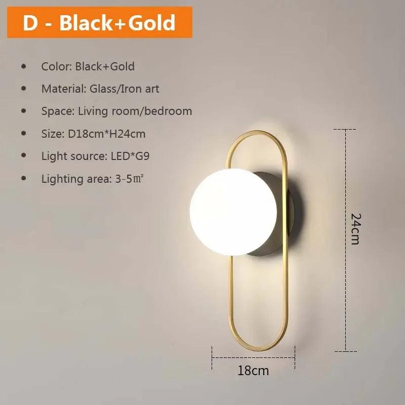 Nordic Glass Ball LED Simple White Simple Wall Lamp For Living Room Bedroom Interior Wall Lighting Fixture Wall Decorations