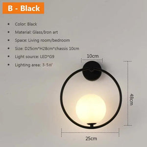 Nordic Glass Ball LED Simple White Simple Wall Lamp For Living Room Bedroom Interior Wall Lighting Fixture Wall Decorations