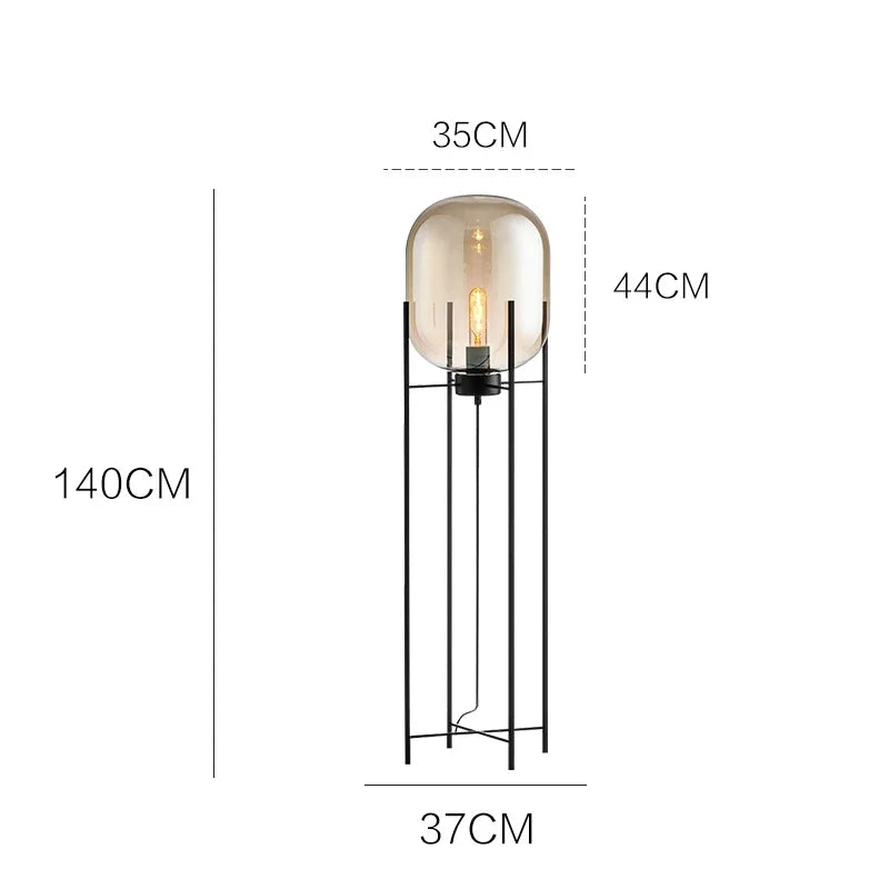 Nordic Glass Floor Lamp Led Designer Standing Lamp for Living Room Bedroom Art Decor Study Led Lighting Fixture Stand Table Lamp