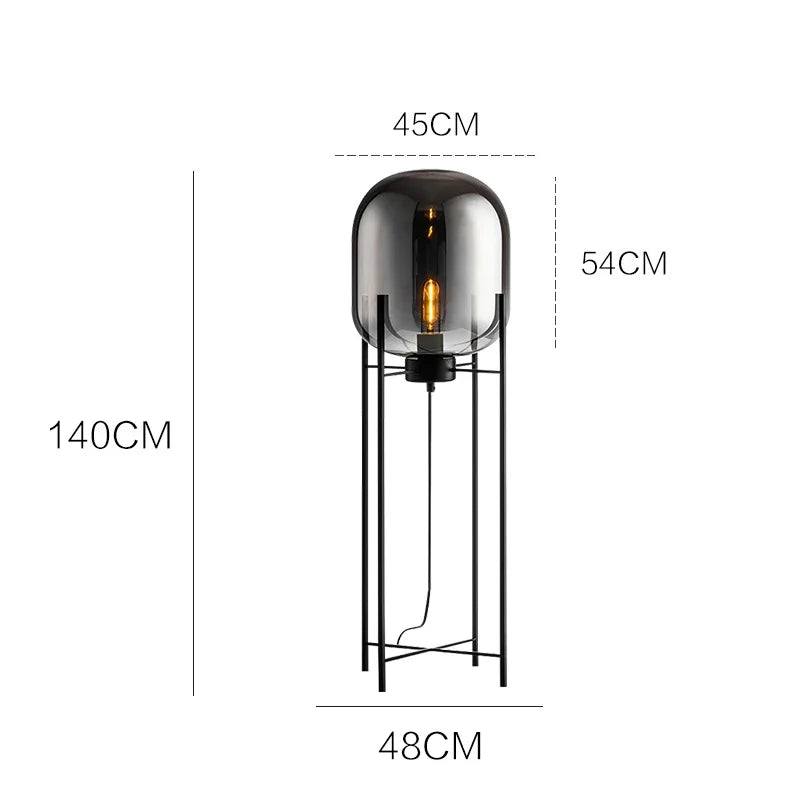 Nordic Glass Floor Lamp Led Designer Standing Lamp for Living Room Bedroom Art Decor Study Led Lighting Fixture Stand Table Lamp