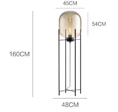 Nordic Glass Floor Lamp Led Designer Standing Lamp for Living Room Bedroom Art Decor Study Led Lighting Fixture Stand Table Lamp