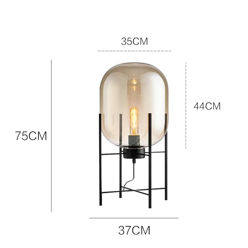 Nordic Glass Floor Lamp Led Designer Standing Lamp for Living Room Bedroom Art Decor Study Led Lighting Fixture Stand Table Lamp