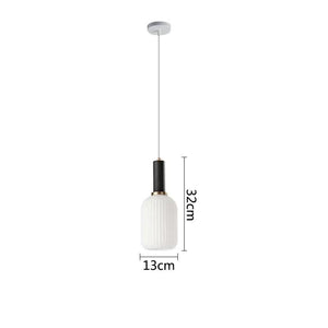 Nordic Glass Pendant Lights LED Retro Dining Room Bedroom Single Hanging Lamps Minimalist Minimalist Milk White E27 Lampshade