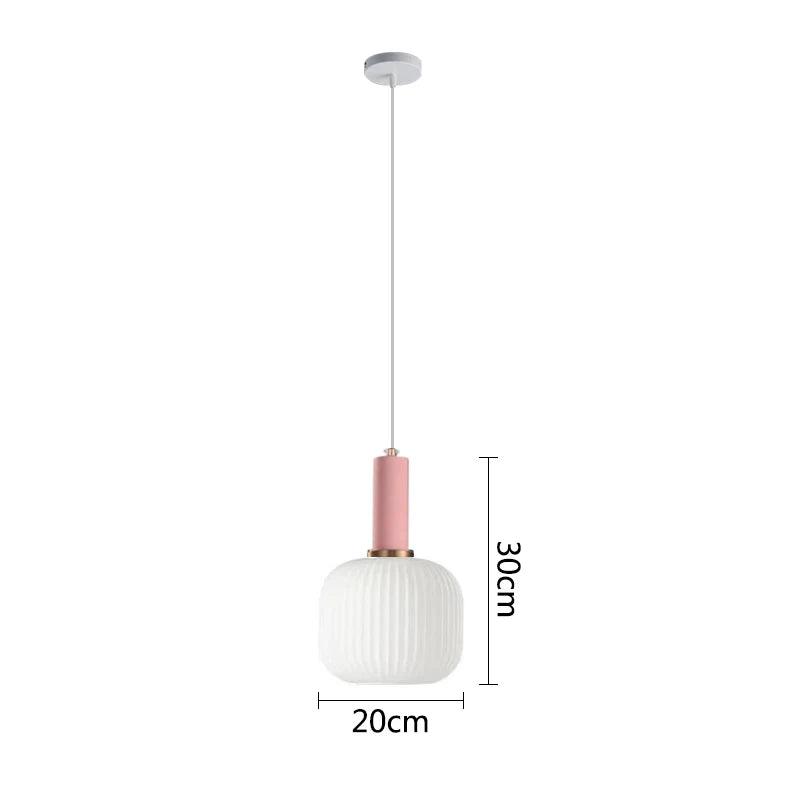 Nordic Glass Pendant Lights LED Retro Dining Room Bedroom Single Hanging Lamps Minimalist Minimalist Milk White E27 Lampshade