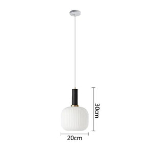 Nordic Glass Pendant Lights LED Retro Dining Room Bedroom Single Hanging Lamps Minimalist Minimalist Milk White E27 Lampshade