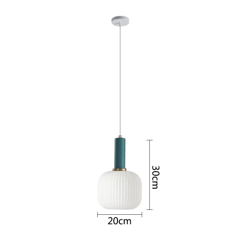 Nordic Glass Pendant Lights LED Retro Dining Room Bedroom Single Hanging Lamps Minimalist Minimalist Milk White E27 Lampshade