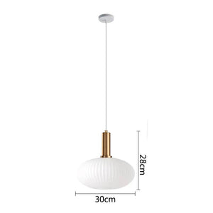 Nordic Glass Pendant Lights LED Retro Dining Room Bedroom Single Hanging Lamps Minimalist Minimalist Milk White E27 Lampshade