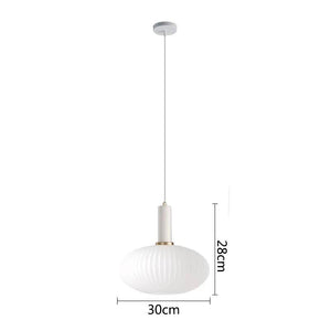 Nordic Glass Pendant Lights LED Retro Dining Room Bedroom Single Hanging Lamps Minimalist Minimalist Milk White E27 Lampshade