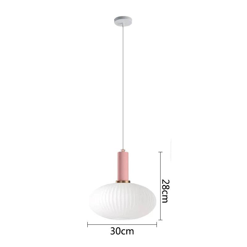 Nordic Glass Pendant Lights LED Retro Dining Room Bedroom Single Hanging Lamps Minimalist Minimalist Milk White E27 Lampshade