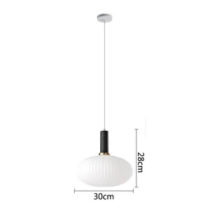 Nordic Glass Pendant Lights LED Retro Dining Room Bedroom Single Hanging Lamps Minimalist Minimalist Milk White E27 Lampshade