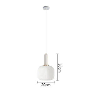 Nordic Glass Pendant Lights LED Retro Dining Room Bedroom Single Hanging Lamps Minimalist Minimalist Milk White E27 Lampshade