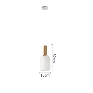 Nordic Glass Pendant Lights LED Retro Dining Room Bedroom Single Hanging Lamps Minimalist Minimalist Milk White E27 Lampshade